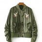 women bomber jacket 2017 female coat flight suit casual jacket women coat and embroidered eagle wome