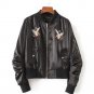 women bomber jacket 2017 female coat flight suit casual jacket women coat and embroidered eagle wome