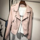 2017 New Autumn Winter Women Black Pink PU Leather Jackets Lady Bomber Motorcycle Cool Outerwear Coa