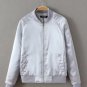 Pink Satin Bomber Jacket Women 2017 Autumn Long Sleeve O-neck Jacket Coat Casual Baseball Jacket Out