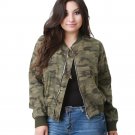 Plus Size O-Neck Long Sleeve Camouflage Jacket Women Bomber Jacket Casual Camouflage Outwear 4XL 5XL