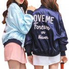 2017 Women Autumn Winter Korean Style Over Size Basic Jackets Letters Back Harajuku Boyfriend Style 