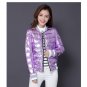 New Winter Women Cotton Padded Jacket Fashion Metal Golden Silver Jacket Short Feminino Woman Girls 