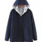 Winter Cotton Padded Parkas Women Bomber Jacket Reversible Pocket Two Side Wear Hooded Outwear Loose