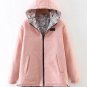 Winter Cotton Padded Parkas Women Bomber Jacket Reversible Pocket Two Side Wear Hooded Outwear Loose