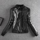 Basic jacket coat outerwear coats Black faux leather jacket sequin women Short winter bomber jacket 