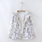 Fengmeisi Spring Fashion Women Windbreaker Basic Coats Bomber Jacket Pocket Zipper Hooded Cartoon Ca