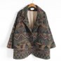 2017 Women\'S Harajuku Retro Personalized Geometric Pattern Woolen Jacket Female Cute Japanese Kawai