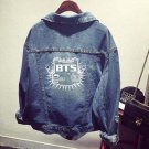 Kpophome BTS Bangtan Boys Group Logo women bomber Autumn Denim streetwear jacket Fashion overcoat