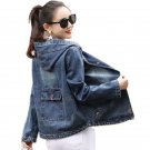 Jeans Jacket Women Casacos Feminino Plus Size 4XL Vintage Hooded Denim Bomber Jacket 2017 Women Basi