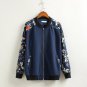 2016 Plus size Streetwear Floral bomber jacket women Knitted fabrics Casual long sleeves jacket high