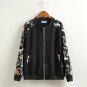 2016 Plus size Streetwear Floral bomber jacket women Knitted fabrics Casual long sleeves jacket high