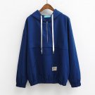 Women\'s Harajuku Spring Zipper Hooded Loose Lazy Big Windbreaker Jacket Female Cute Japanese  Bombe