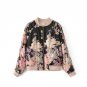Vintage printing basic black jacket coat Autumn 2017 street satin bomber jacket Women reversible bas