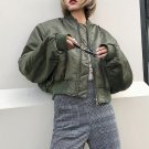 2017 winter coat women casual green bomber jacket women long sleeve baseball jacket patchwork womens