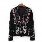 winter Jacket Coat Floral Embroidered Bomber Jacket Women Autumn Flower Baseball Cardigan Basic Jack