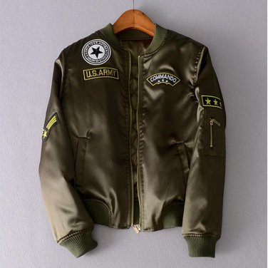 2017 Hot Sale Autumn Winter Flight Ladies Bomber Jackets Thick Embroidered Patch Short Casual Women 