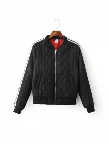 2016 Autumn winter Quilting Short Thin Padded Coat bomber jacket women basic coats jacket zipper cha