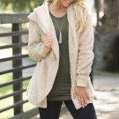 2017 Winter Women Hooded Long Sleeve Plush Fluffy Faux Fur Open Front Pockets Coat Outwear Solid Cas
