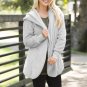 2017 Winter Women Hooded Long Sleeve Plush Fluffy Faux Fur Open Front Pockets Coat Outwear Solid Cas