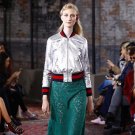 Bomber Jacket Women 2017 Autumn Runway Fashion Striped Patchwork Silver PU Leather Short Baseball Ja