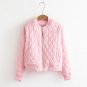 Pink Bomber Jacket Women Autumn Winter Short Jacket Coats Parkas Female Zipper Slim Basic Coatsmujer