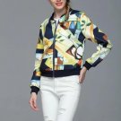 2017 women bomber jacket coat spring summer art Graffiti full print real photo coat