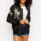 Fashion Embroidery Oriental Flower Phoenix Bird Pattern Short Jacket 2016 New Women\'s Bomber Jacket