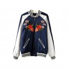 Summer 2017 new jacket women fashion embroidery baseball jacket splice long sleeve bomber jacket cas