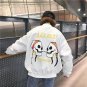 Twin skulled wpmen\'s windbreaker jacket 2017 bomber jacket coat Casual loose double skulls basic co