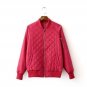 Candy Colors V-Neck Quilting Quilted Jacket Short Thin Padded Baseball Bomber Coat Pilots New Trendy