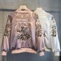 3D flower embroidery satin bomber jacket 2017 Autumn Women jacket coat female outerwear basic jacket