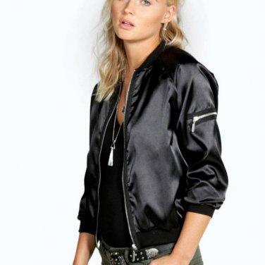 2017 Fall Zipper Leisure Fashion Spring Long Sleeved Thin Bomber Jacket Personality Multicolor Gold 
