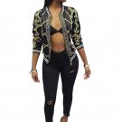 NEW Black Bomber Jackets Fashion Women Tweed Jacket Floral Print Basic Jackets Bombers Stranger Thin