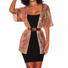 Autumn Winter Gold Sequin Jacket Women Long Sleeve Streetwear Bomber Jacket Fashion Glitter Sparkly 