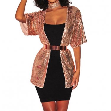 Autumn Winter Gold Sequin Jacket Women Long Sleeve Streetwear Bomber Jacket Fashion Glitter Sparkly 