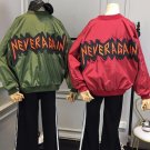 BONU Women College Harajuku Black Bomber jacket Loosen Letter Patch casaco feminino Jacket Women Bas