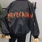 BONU Women College Harajuku Black Bomber jacket Loosen Letter Patch casaco feminino Jacket Women Bas