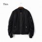 Lady Biker Bomber Long Sleeve Jacket 4 Colors S/M/L Sizes Solid Zipper Coat Women Cloths Baseball Co