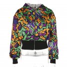 Women Fashion Print Slim Jacket Streetwear Long Sleeve Autumn Spring Bomber Jacket Bts Casaco Femini
