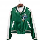 Women Bomber Jacket 2017 Autumn New Casual Cactus Flowers Embroidered Flight Female Baseball Uniform