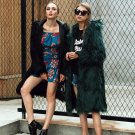 Winter Warm Long Shaggy Jacket Women Faux Fox Fur Coat Black Female Overcoat Fourrure Hairy Fluffy F
