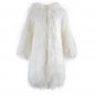 Winter Warm Long Shaggy Jacket Women Faux Fox Fur Coat Black Female Overcoat Fourrure Hairy Fluffy F