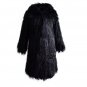 Winter Warm Long Shaggy Jacket Women Faux Fox Fur Coat Black Female Overcoat Fourrure Hairy Fluffy F