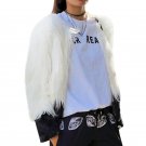 Elegant Soft Faux Fur Coat Women Fluffy Winter Warm Long Sleeve female White Black Coats jacket hair