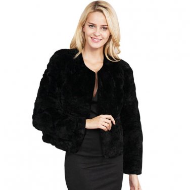 Long Sleeve Womens Luxury Fox Fur Coat Plus Size Fake Fur Jacket 2017 Winter Ladies Fluffy White Fau