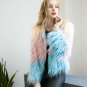 Gradient Casual Winter Short Shaggy Cardigan Fur Coat Fluffy Faux Fur Chic Female Outerwear Long Sle