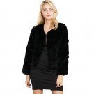 Luxury Women Fluffy Rabbit Faux Fur Coat Winter Warm Fake Fur Jacket For Women Outwear Black White O