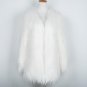 Black Fluffy Longline Faux Fur Coat 2017 Winter New V Neck Long Sleeve Simple High Street Wide Waist