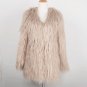 Black Fluffy Longline Faux Fur Coat 2017 Winter New V Neck Long Sleeve Simple High Street Wide Waist